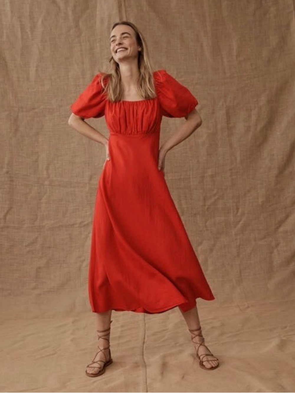 NWT- Boden Ruched Bodice Midi Dress